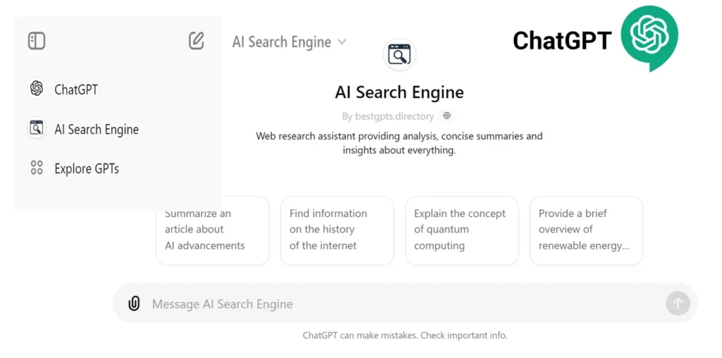 ChatGPT has introduce its own Search Engine