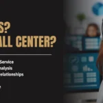 A modern CRM call center with customer service representatives using headsets and computers.